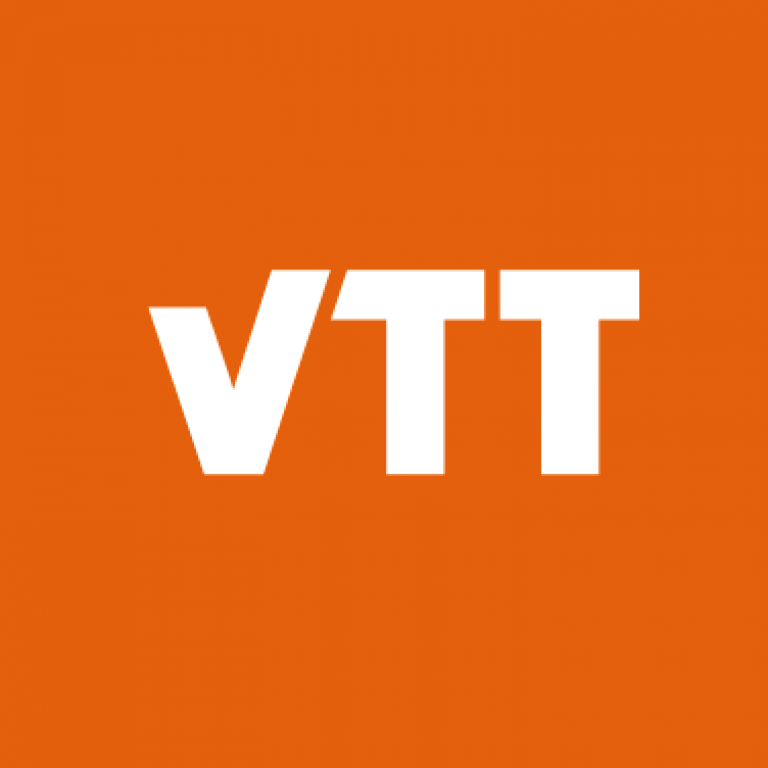 Logo with VTT written in white letters on an orange background.