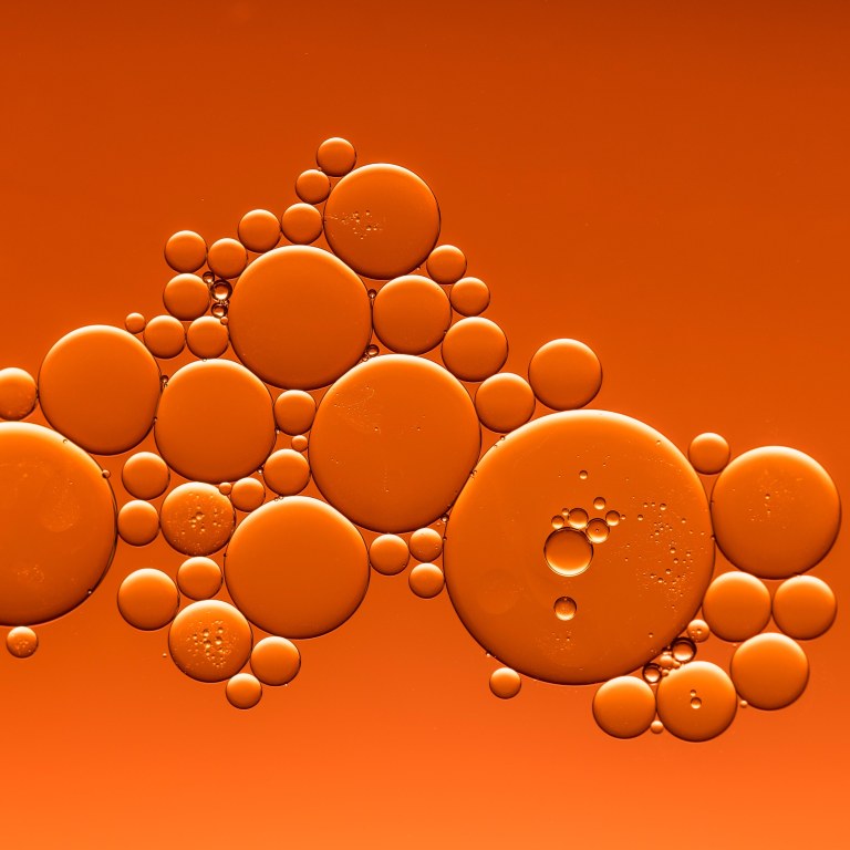 Oil pattern on orange background