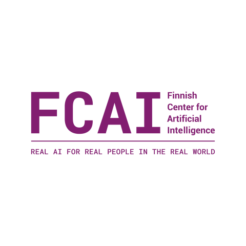 Logo of FCAI with name written in purple on white background.
