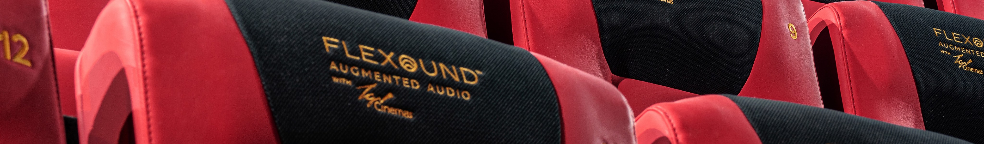 Red-black seats in a movie theatre. 