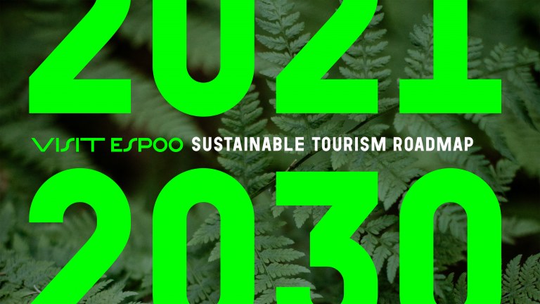 The cover of the Visit Espoo´s sustainable tourism roadmap 2021-2030