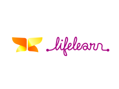 Lifelearn logo where name is written free-hand in purple text 